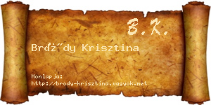 Bródy Krisztina névjegykártya